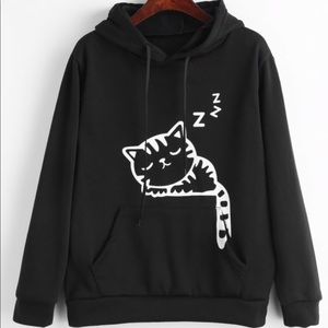 Cat hoodie black - ZAFUL BRAND NEW
